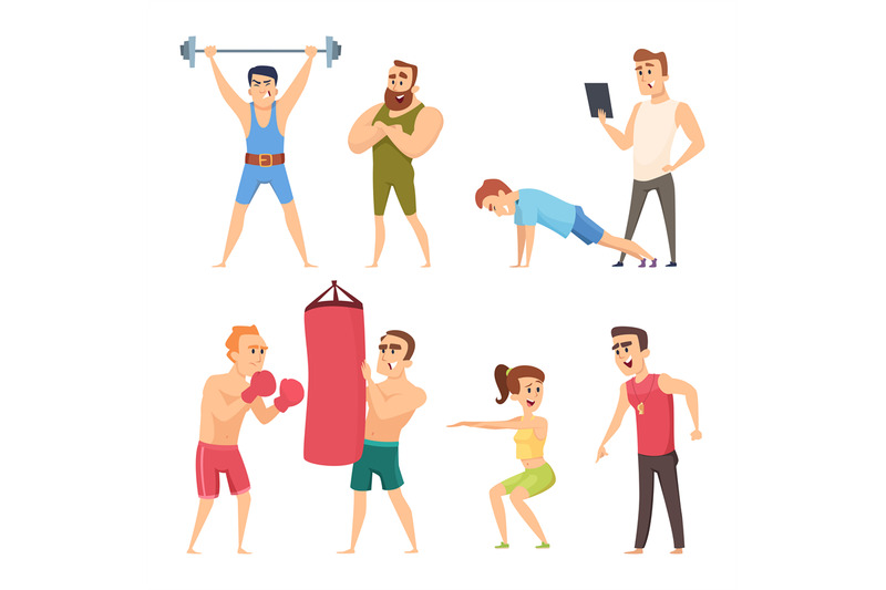 personal-trainer-in-gym-vector-set-characters