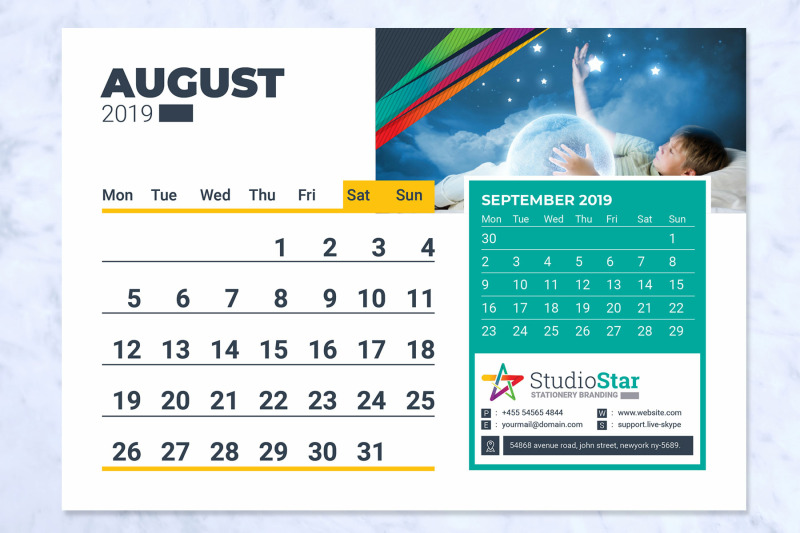 2019-desk-table-calendar-planner