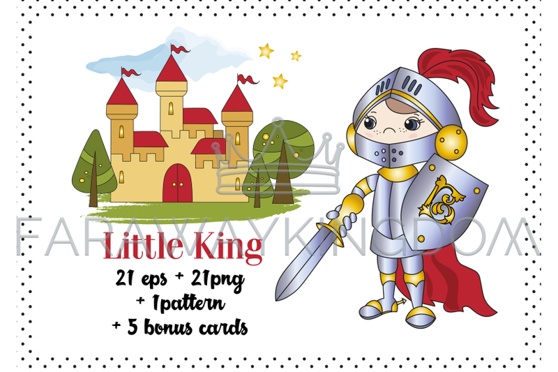 little-king-cartoon-fairy-tale-vector-illustration-set