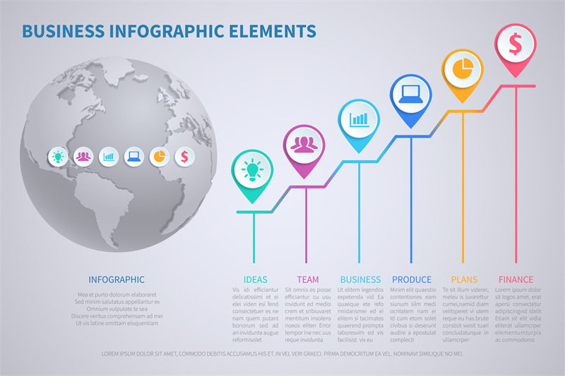 modern-vector-business-globalization-infographic-template-with-3d-worl