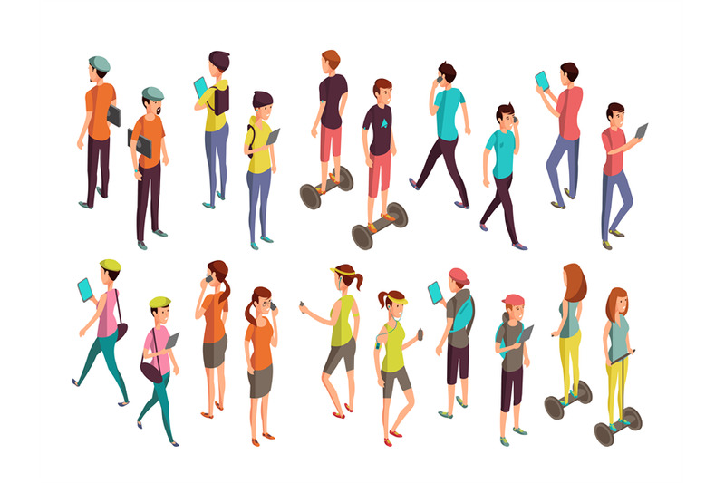young-vector-people-with-laptops-and-phones-isolated-isometric-teenag