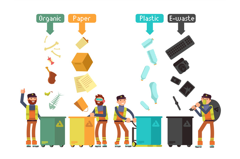 garbage-waste-segregation-for-recycling-vector-concept