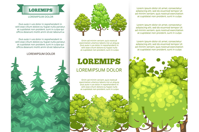 eco-banner-template-forest-banners-with-colorful-trees-design