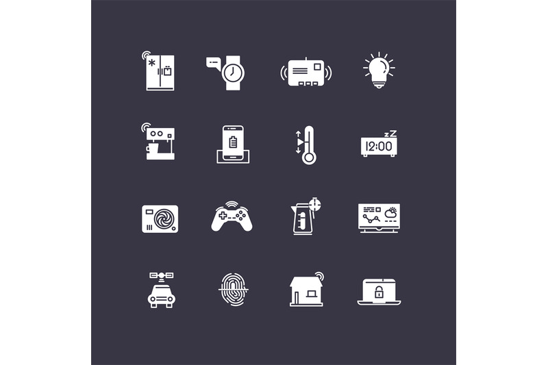 smart-home-white-icons-collection