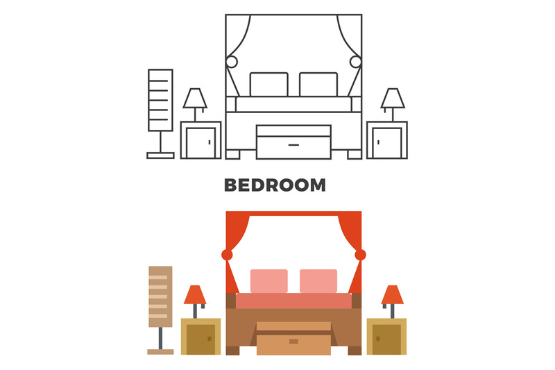 bedroom-concept-flat-style-and-line-style-bedroom