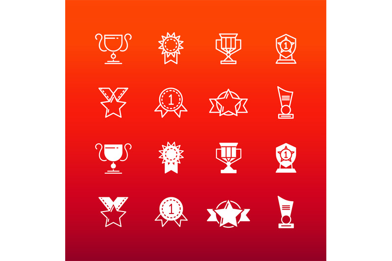 awards-trophy-and-prizes-line-and-outline-icons