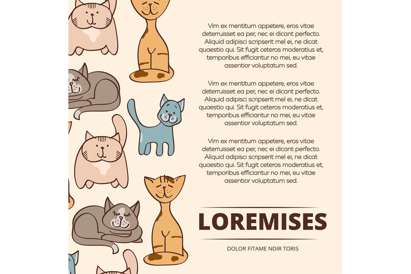 cute-doodle-cats-poster-design