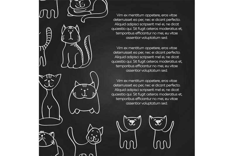 doodle-cats-chalkboard-poster-background