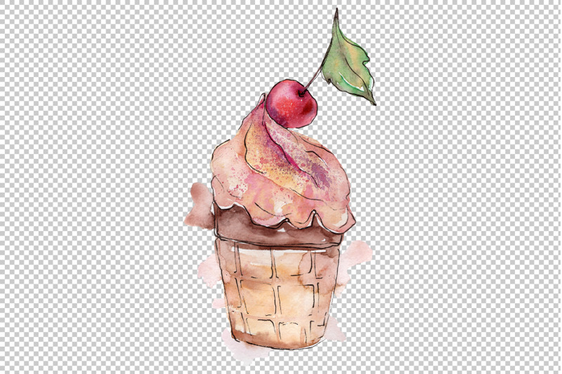 ice-cream-the-joy-of-childhood-watercolor-png