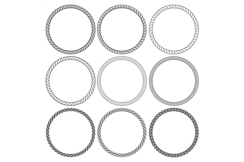 round-rope-frames-collection-on-white-background