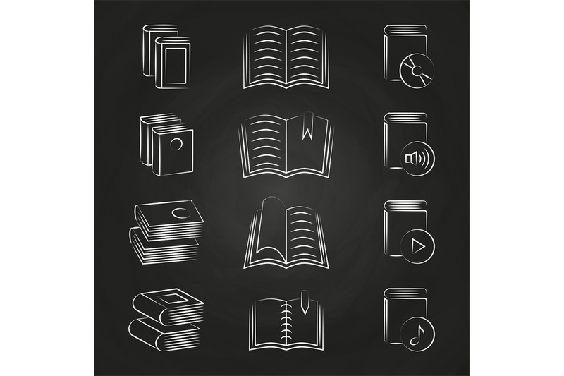 hand-drawn-books-icons-on-chalkboard-design