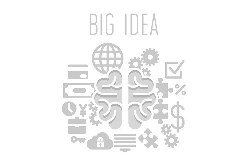 big-idea-concept-with-brain-on-white-background
