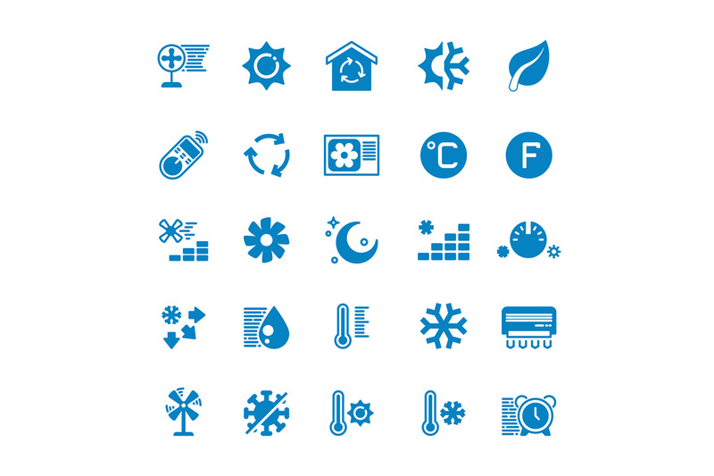 house-and-car-air-conditioning-heating-and-cooling-vector-icons