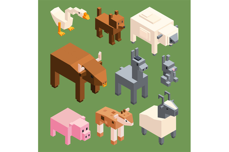 isometric-animals-of-farm-vector-stylized-3d-animals-isolate