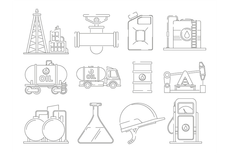 oil-line-icons-linear-icon-set-for-petroleum-industry