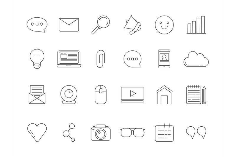 mono-line-pictures-set-of-various-symbols-for-broadcasting-blogging-a