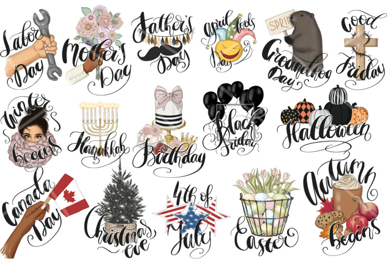 holiday-planner-icons-clipart-kit