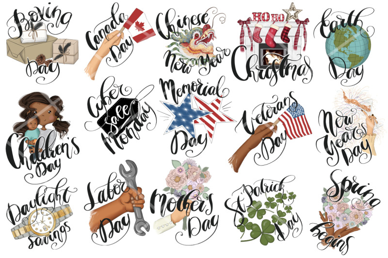 holiday-planner-icons-clipart-kit