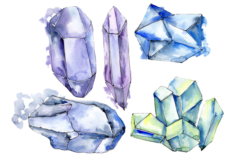 crystals-blue-watercolor-png