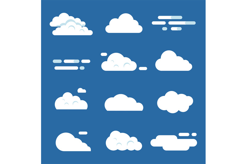 various-clouds-flat-cloud-illustrations-isolated-on-white