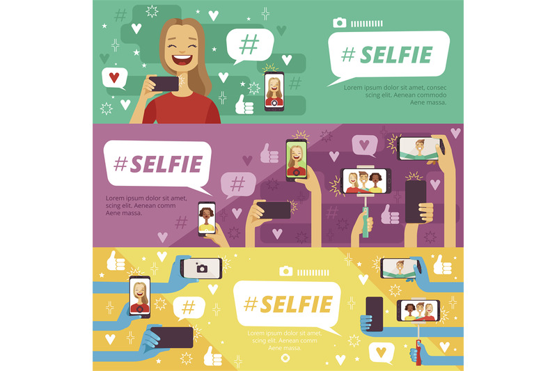 horizontal-banners-with-people-which-making-selfie-photos-on-his-smart