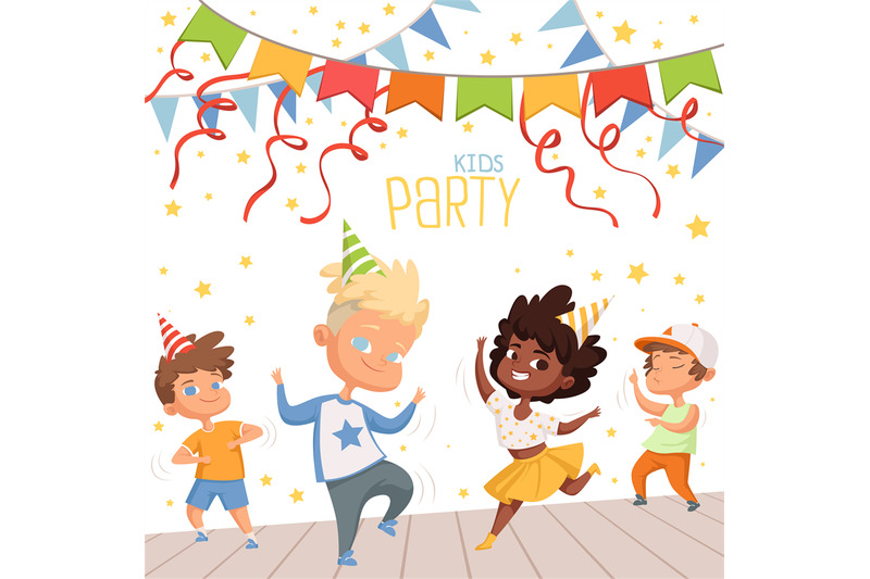 background-illustrations-at-childrens-dance-party-template-of-poster