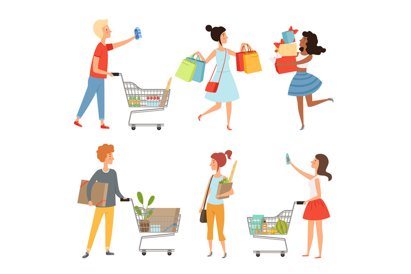 male-and-female-shopping-vector-pictures-of-various-characters-in-sho