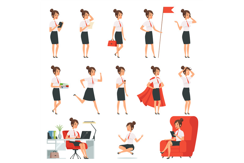 businesswoman-characters-business-ladies-in-various-action-pose