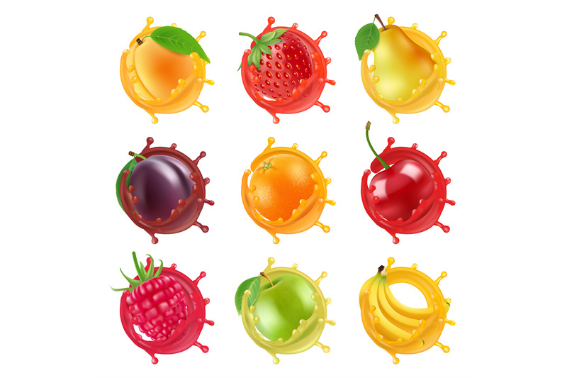 fruits-in-juicy-splashes-vector-realistic-pictures-of-fresh-fruits-fo