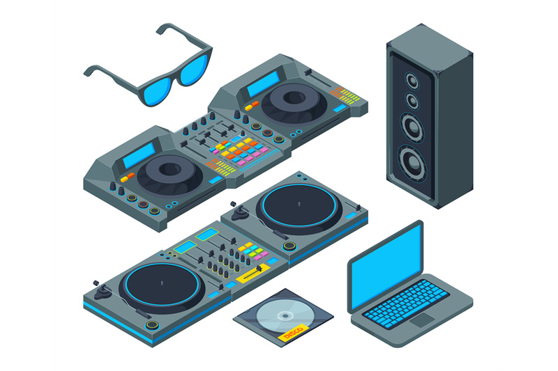 dj-studio-music-tools-for-party-isolated-on-white