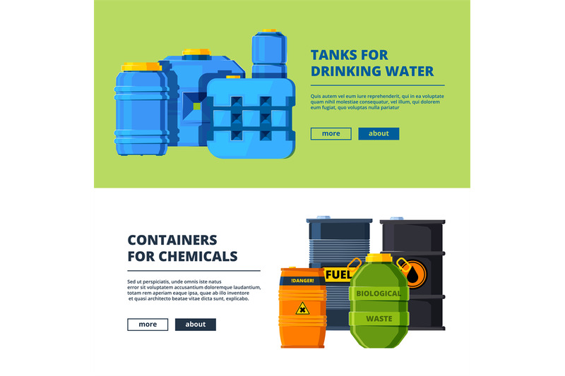 banners-with-barrels-various-horizontal-banners-template-with-illustr