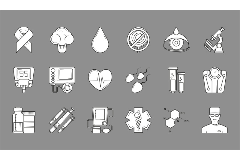 medical-black-symbols-monochrome-medical-icons-set-of-insulin-syring