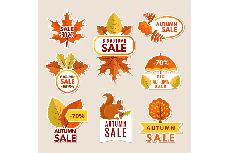 autumn-labels-at-sales-banners-with-leaves-vector-pictures-design-of