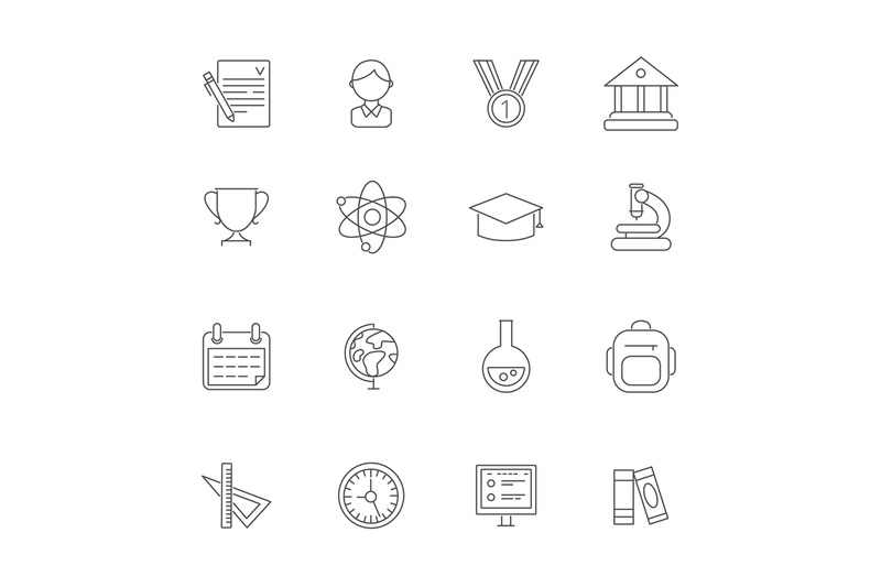 science-symbols-vector-monoline-pictures-of-school