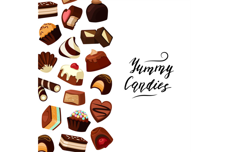 vector-background-with-place-for-text-and-cartoon-chocolate-candies