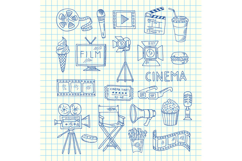 vector-cinema-doodle-icons