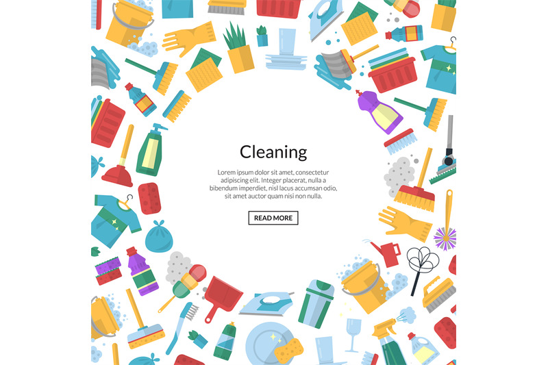 vector-cleaning-flat-icons-background-with-place-for-text-illustration