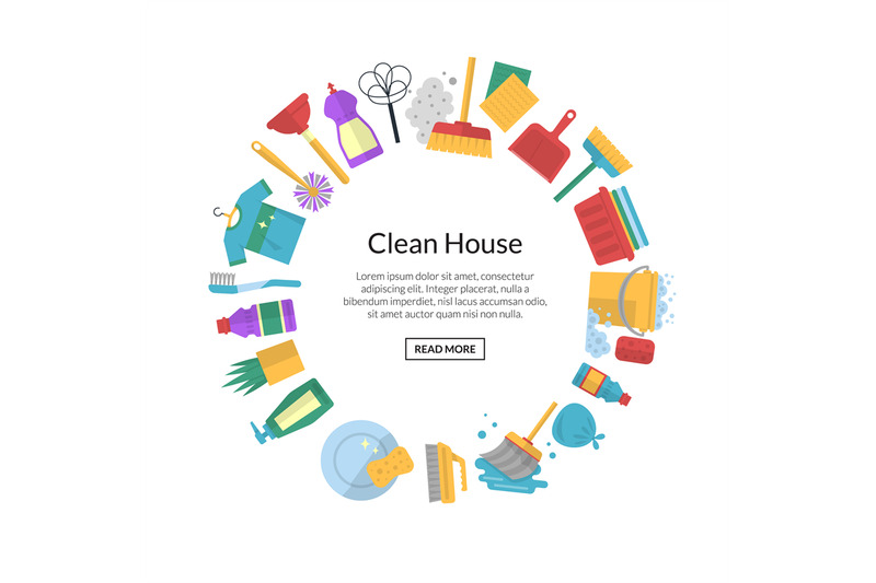 vector-cleaning-flat-icons-with-place-for-text-illustration
