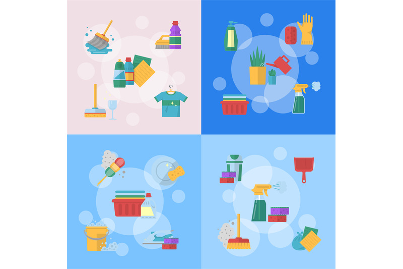 vector-cleaning-flat-icons-illustration