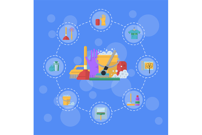 vector-cleaning-flat-icons-infographic-illustration