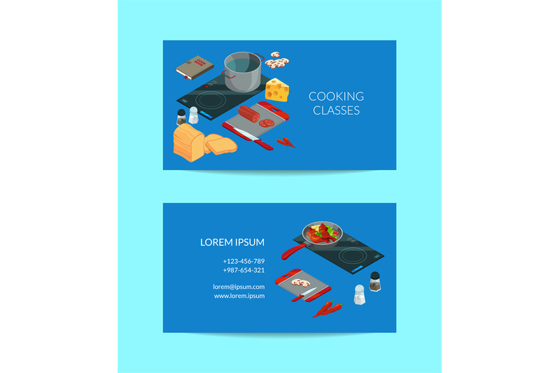 vector-cooking-food-isometric-business-card