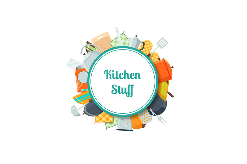 vector-kitchen-utensils-flat-icons-with-place-for-text