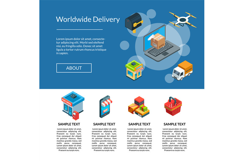 vector-isometric-logistics-and-delivery-icons-landing-page-template-il