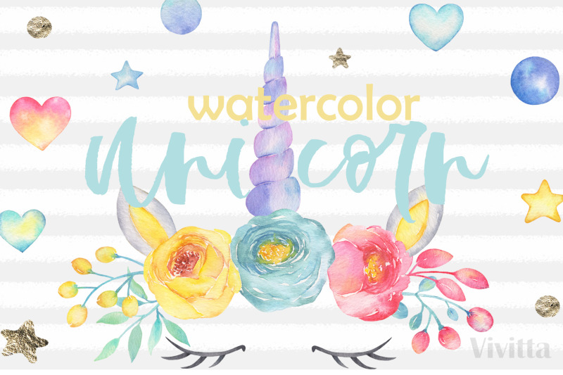 watercolor-unicorn-floral-clipart