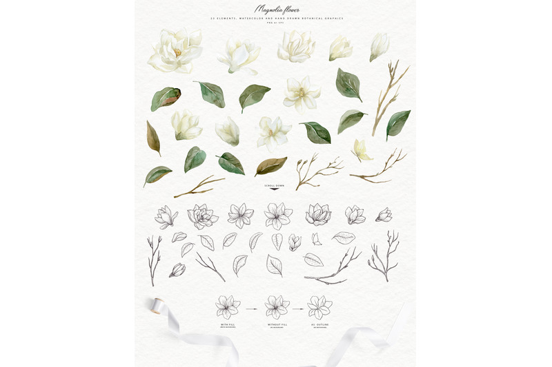 white-magnolia-and-cotton-trendy-greenery