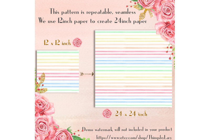 16-seamless-watercolor-pastel-rainbow-ombre-stripes-digital-papers