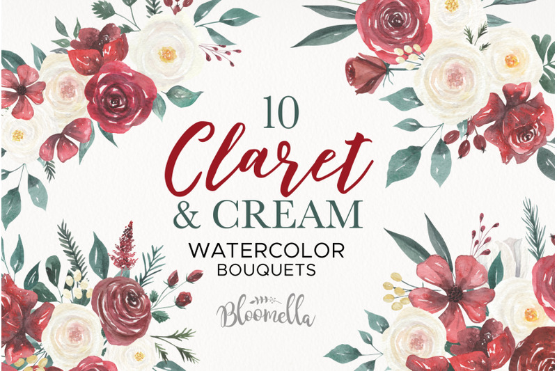 claret-and-cream-flowers-watercolor-wedding-marsala-burgundy-florals