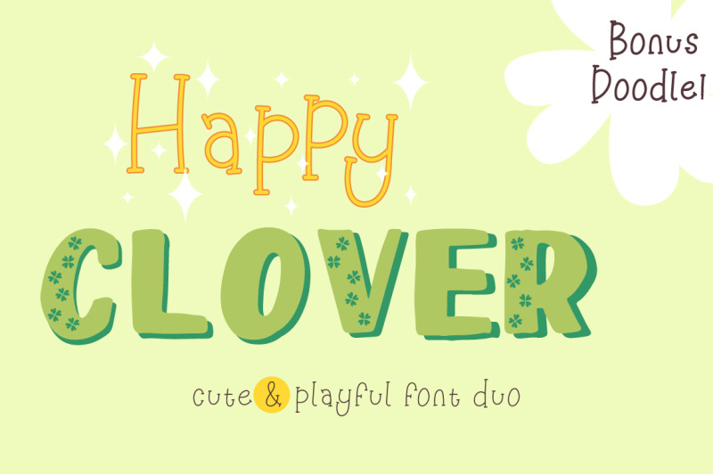 happy-clover-font-duo-doodles