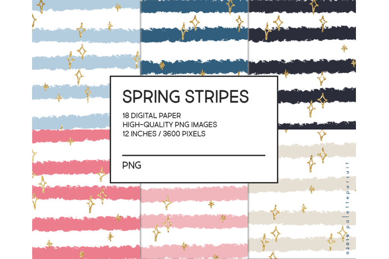 spring-stripes-digital-paper-gold-glitter-digital-scrapbooking-paper