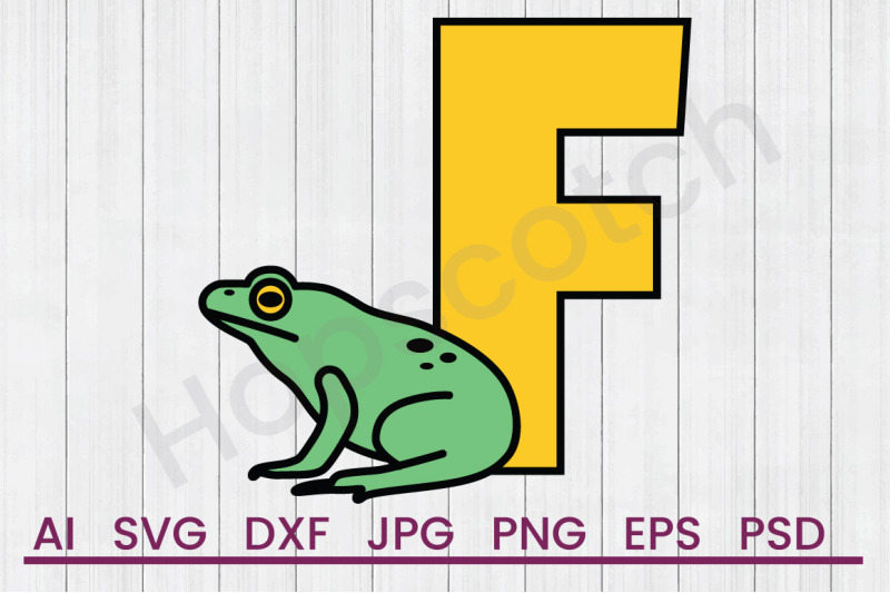 f-for-frog-svg-file-dxf-file